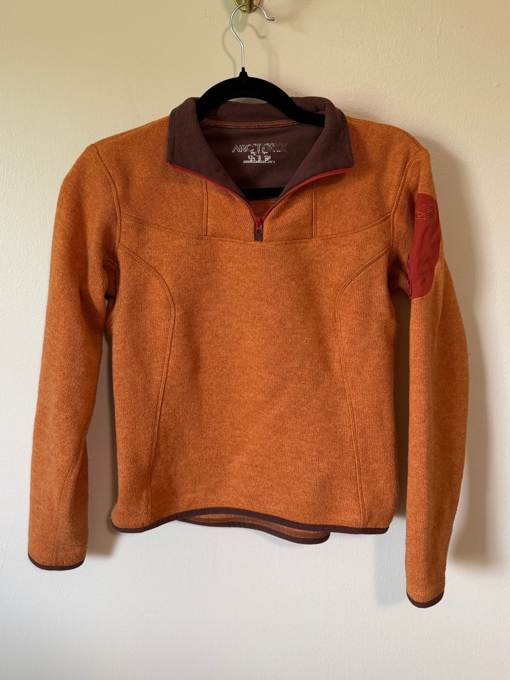 Arc'teryx Covert Cardigan Women's Orange 1/2 Zip Polartec Jacket Womens Size XS